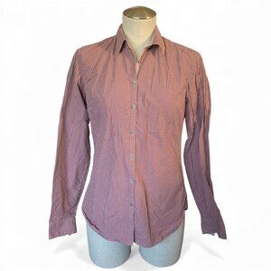 Timberland Women’s Slim Fit Button-Up Shirt – Red Check – Size 4 Stretch Cotton